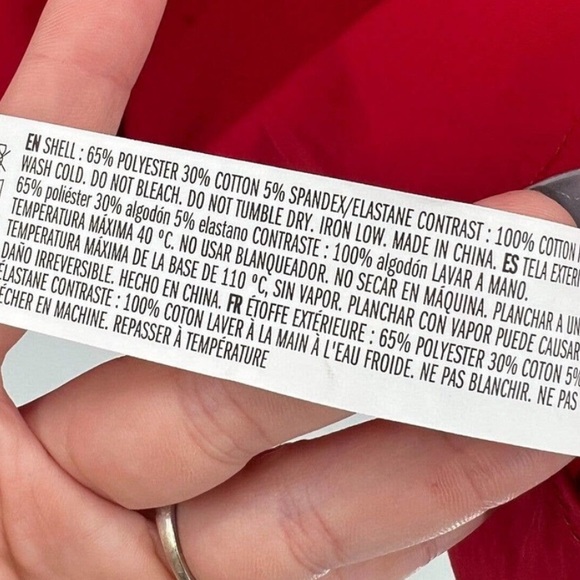 English Factory Cherry Red Mixed Media with Ruffles Puff Sleeve Mini Dress Sz XS - Picture 8 of 9